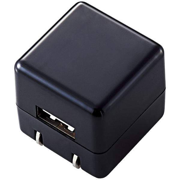 オーディオ用AC充電器/CUBE/1A出力/USB1ポート/ブラック