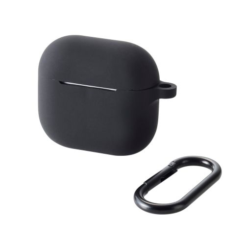 AirPods 第4世代/アクティブノイズキャンセリング搭載AirPods 第4世代/シリコンケース/カラビナ付/ブラック
