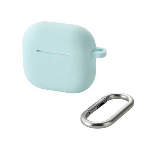 AirPods 第4世代/アクティブノイズキャンセリング搭載AirPods 第4世代/シリコンケース/カラビナ付/ブルー