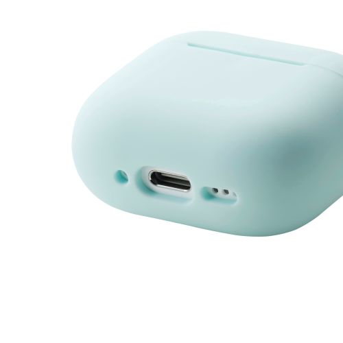 AirPods 第4世代/アクティブノイズキャンセリング搭載AirPods 第4世代/シリコンケース/カラビナ付/ブルー