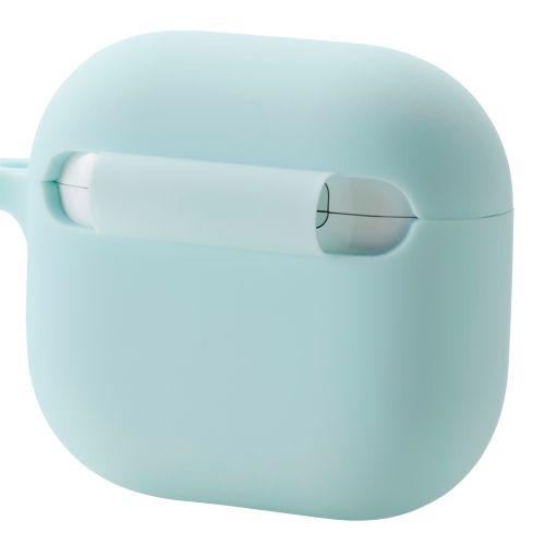 AirPods 第4世代/アクティブノイズキャンセリング搭載AirPods 第4世代/シリコンケース/カラビナ付/ブルー