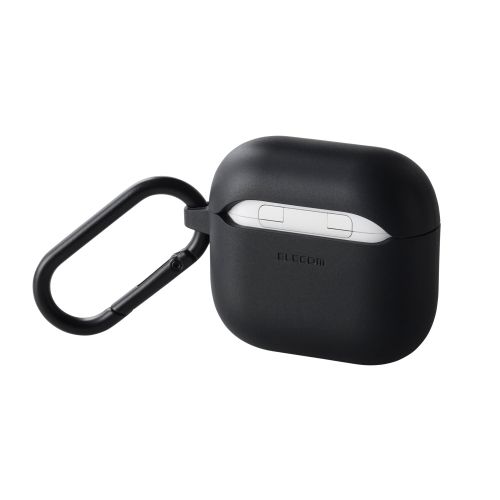 AirPods 第4世代/アクティブノイズキャンセリング搭載AirPods 第4世代/TOUGH SLIM Lockケース/カラビナ付/ブラック