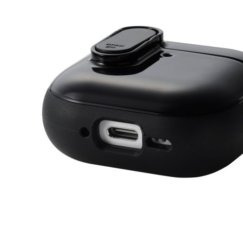 AirPods 第4世代/アクティブノイズキャンセリング搭載AirPods 第4世代/TOUGH SLIM Lockケース/カラビナ付/ブラック