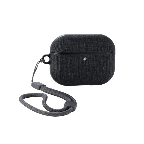 AirPods Pro 3対応ファブリックケース/ストラップ付/ブラック