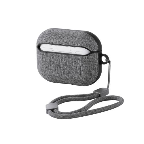 AirPods Pro 3対応ファブリックケース/ストラップ付/グレー