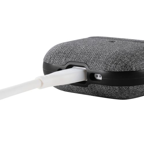 AirPods Pro 3対応ファブリックケース/ストラップ付/グレー