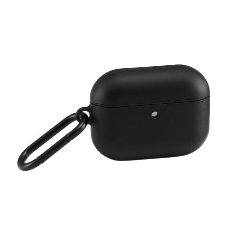 AirPods Pro 3対応ソフトレザーケース/カラビナ付き/ブラック