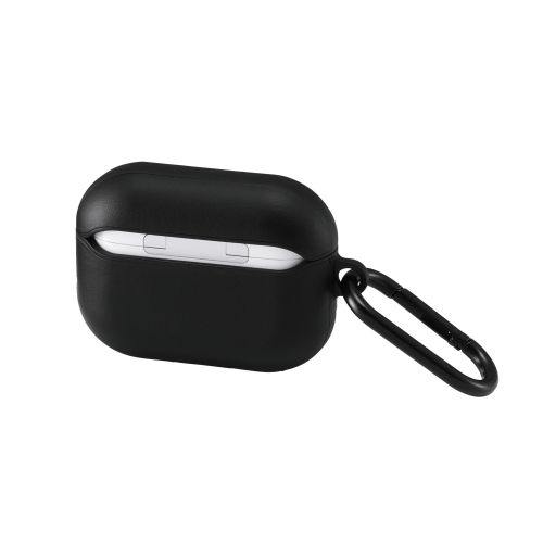 AirPods Pro 3対応ソフトレザーケース/カラビナ付き/ブラック