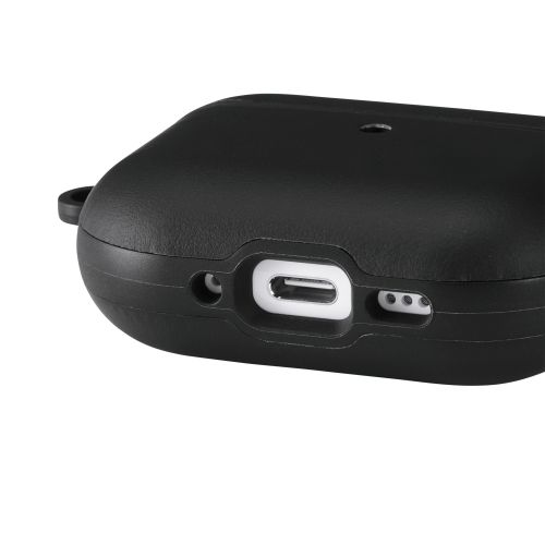 AirPods Pro 3対応ソフトレザーケース/カラビナ付き/ブラック