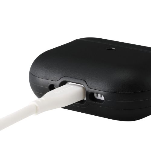 AirPods Pro 3対応ソフトレザーケース/カラビナ付き/ブラック