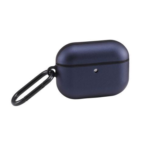 AirPods Pro 3対応ソフトレザーケース/カラビナ付き/ネイビー