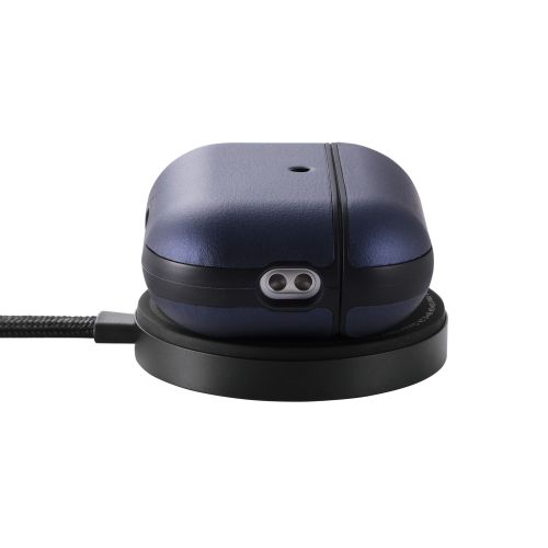 AirPods Pro 3対応ソフトレザーケース/カラビナ付き/ネイビー