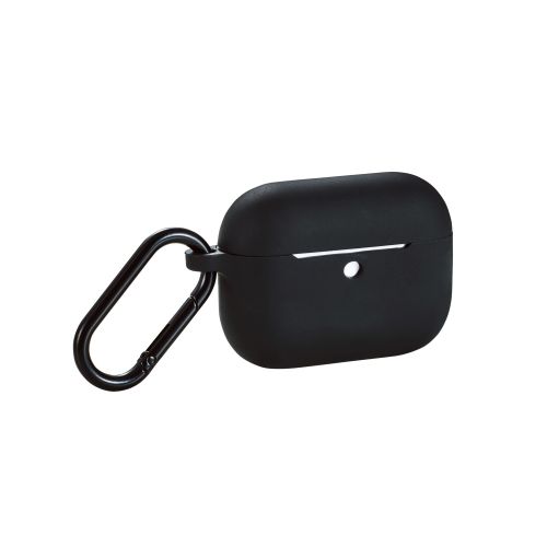 AirPods Pro 3対応シリコンケース/カラビナ付/ブラック