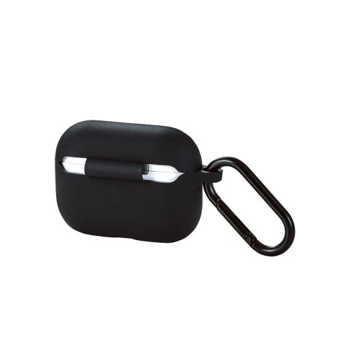 AirPods Pro 3対応シリコンケース/カラビナ付/ブラック