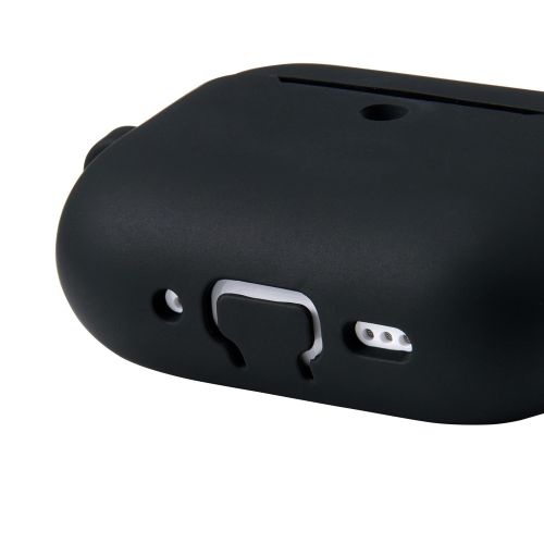 AirPods Pro 3対応シリコンケース/カラビナ付/ブラック