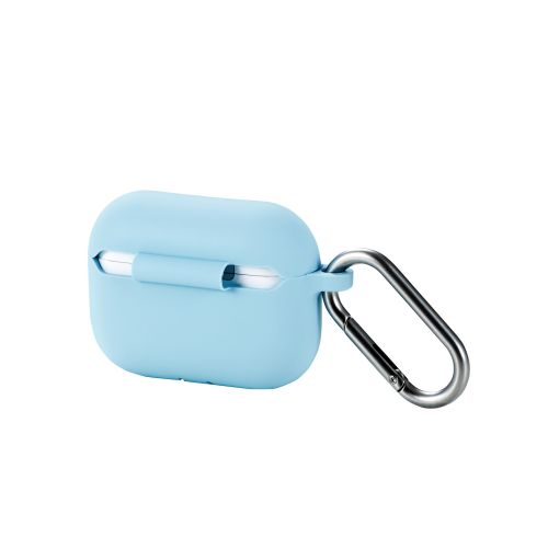 AirPods Pro 3対応シリコンケース/カラビナ付/ブルー