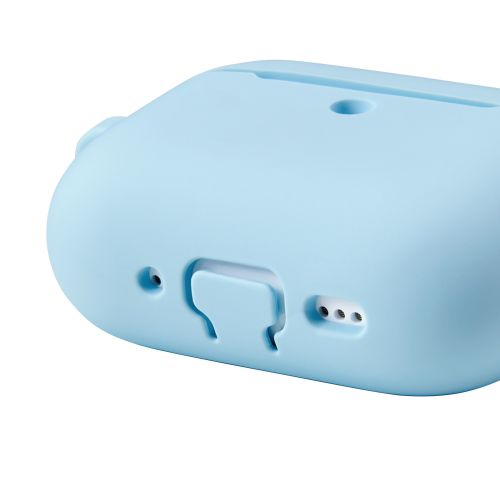 AirPods Pro 3対応シリコンケース/カラビナ付/ブルー
