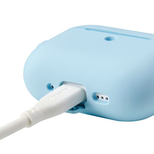 AirPods Pro 3対応シリコンケース/カラビナ付/ブルー