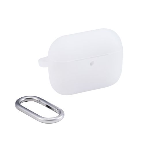 AirPods Pro 3対応シリコンケース/カラビナ付/クリア