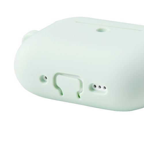 AirPods Pro 3対応シリコンケース/カラビナ付/グリーン