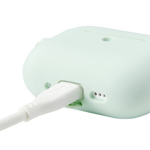 AirPods Pro 3対応シリコンケース/カラビナ付/グリーン