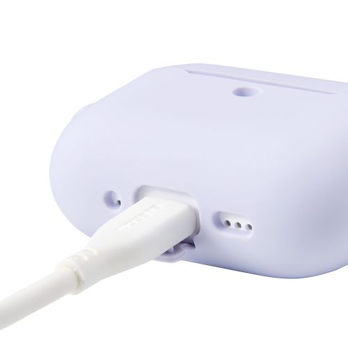 AirPods Pro 3対応シリコンケース/カラビナ付/パープル