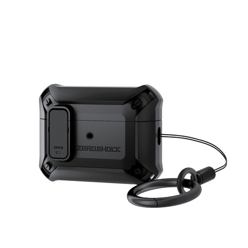 AirPods Pro 第2世代対応アクセサリ/ZEROSHOCK Lockケース/ロック機能/カラビナ付き/ブラック