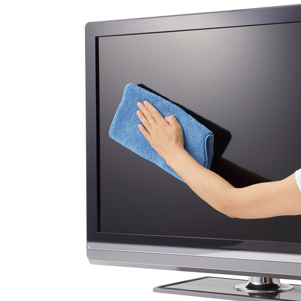 テレビ用クリーニングクロス/2WAY/ブルー