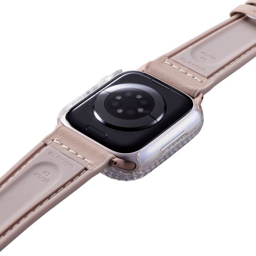 Apple Watch Series 9/8/7/41mm用ハードバンパー/&me/ストーン付/オーロラクリア
