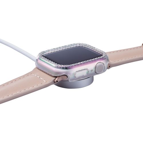 Apple Watch Series 9/8/7/41mm用ハードバンパー/&me/ストーン付/オーロラクリア