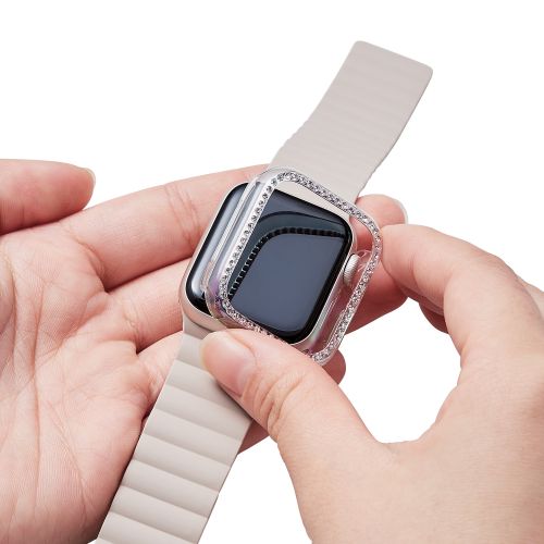 Apple Watch Series 9/8/7/41mm用ハードバンパー/&me/ストーン付/オーロラクリア