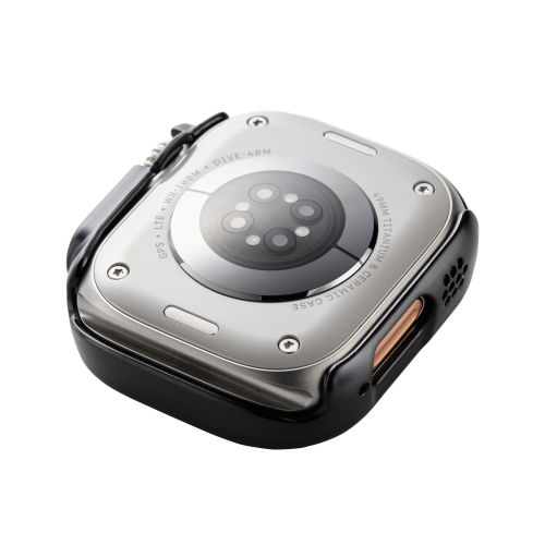 Apple Watch 49mm/フルカバーケース/プレミアムガラス/高透明/防水/ブラック
