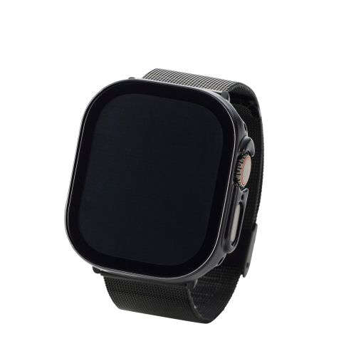 Apple Watch 49mm/フルカバーケース/プレミアムガラス/高透明/防水/ブラック