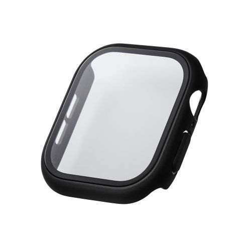 Apple Watch 46mm/フルカバーケース/プレミアムガラス/高透明/ブラック