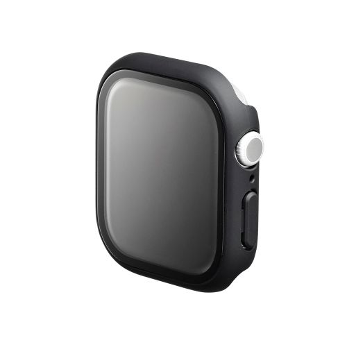 Apple Watch 46mm/フルカバーケース/プレミアムガラス/高透明/ブラック