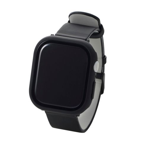 Apple Watch 46mm/フルカバーケース/プレミアムガラス/高透明/ブラック
