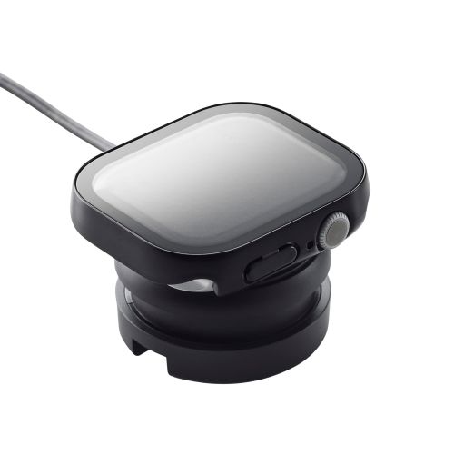 Apple Watch 46mm/フルカバーケース/プレミアムガラス/高透明/防水/ブラック