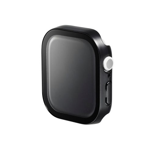 Apple Watch 46mm/フルカバーケース/プレミアムガラス/高透明/防水/ブラック