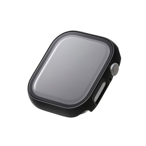 Apple Watch 46mm/フルカバーケース/プレミアムガラス/ゴリラ/高透明/ブラック