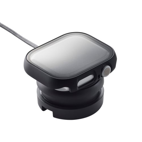 Apple Watch 46mm/フルカバーケース/プレミアムガラス/ゴリラ/高透明/ブラック