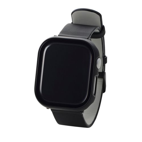 Apple Watch 46mm/フルカバーケース/プレミアムガラス/ゴリラ/高透明/ブラック