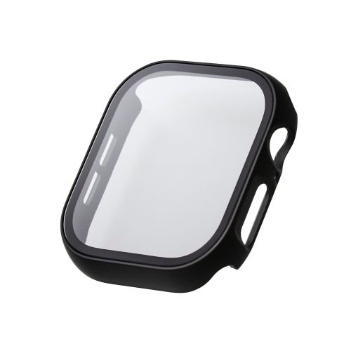 Apple Watch 46mm/フルカバーケース/プレミアムガラス/ゴリラ/セラミックコート/ブラック