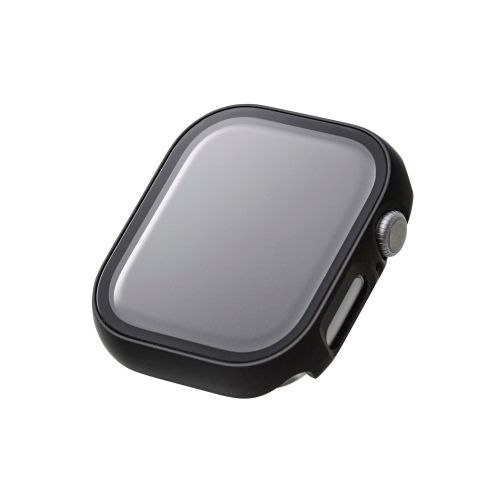 Apple Watch 46mm/フルカバーケース/プレミアムガラス/ゴリラ/セラミックコート/ブラック