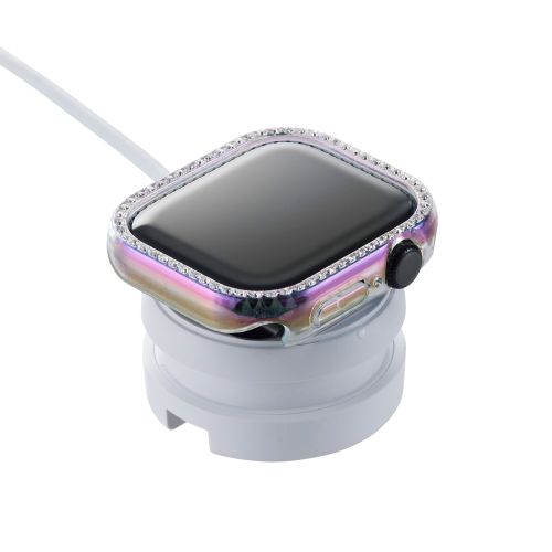 Apple Watch 42mm/ハードバンパー/&me/ストーン付/オーロラクリア