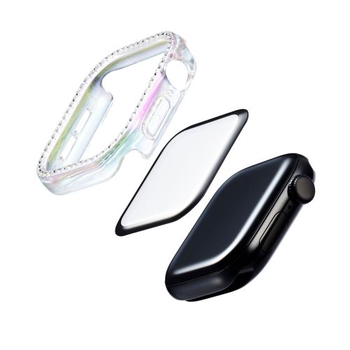 Apple Watch 42mm/ハードバンパー/&me/ストーン付/オーロラクリア