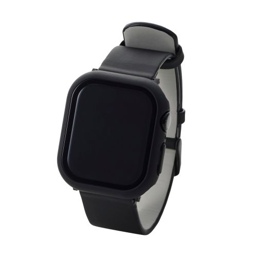 Apple Watch 42mm/フルカバーケース/プレミアムガラス/高透明/ブラック