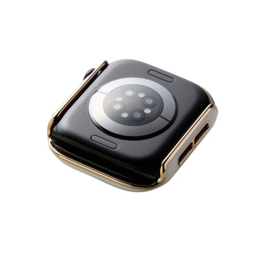Apple Watch 42mm/フルカバーケース/&me/プレミアムガラス/高透明/ゴールドライン/シルバー