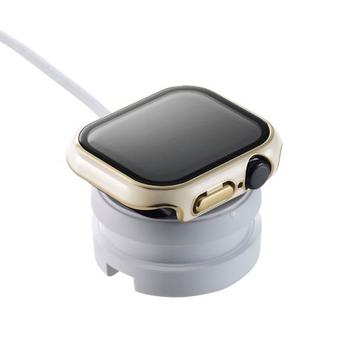 Apple Watch 42mm/フルカバーケース/&me/プレミアムガラス/高透明/ゴールドライン/シルバー