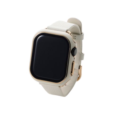 Apple Watch 42mm/フルカバーケース/&me/プレミアムガラス/高透明/ゴールドライン/シルバー
