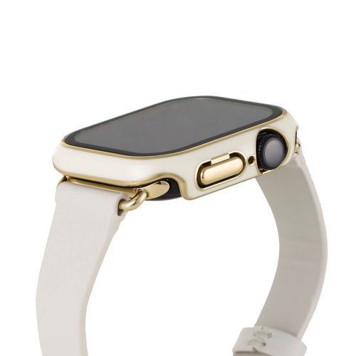 Apple Watch 42mm/フルカバーケース/&me/プレミアムガラス/高透明/ゴールドライン/シルバー